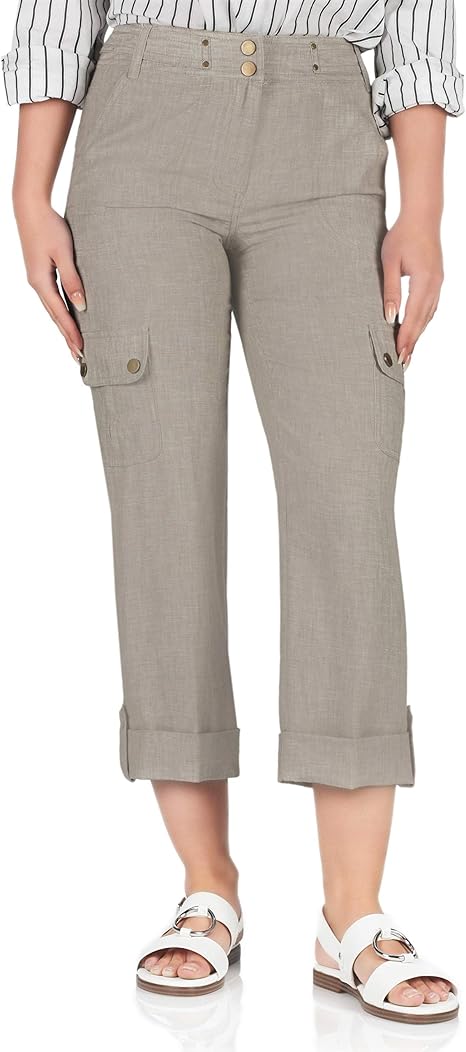 Principles by Ben de Lisi Ladies Casual Linen Trousers with Pockets (18, Chic Grey): Amazon.co 