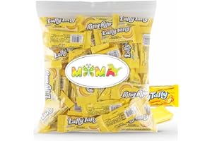 MIMA MIMA Chewy, Tangy, and Tasty Mini Taffy Wrapped Bars in Bulk - (1 Pound) (Banana) - Ideal for Mima's Summer Mega Sale Baskets, Parties, and Treats!