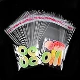 Soarvita Self Sealing Cellophane Bags: 200Pcs 3x3 Inches Clear Resealable Cookie Bags for Packaging Candy Treat Goodie Favors and Gift Giving - Self Adhesive Wrappers | Self Sealing, 2.8Mil Thick