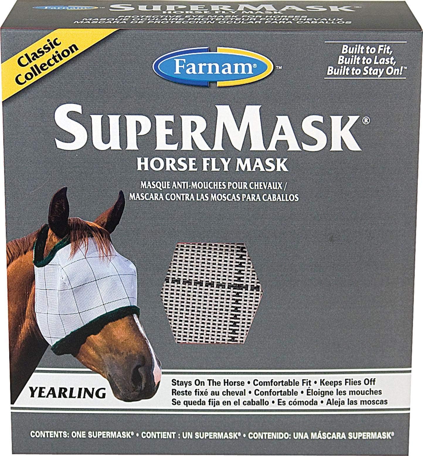 Farnam 100526863 SuperMask II Horse Fly Mask, No Ears, Yearling - Quantity 12