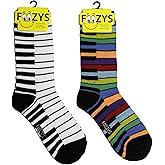 Foozys Women’s Crew Socks | Colorful Piano Keys Musical Notes Novelty | 2 Pair