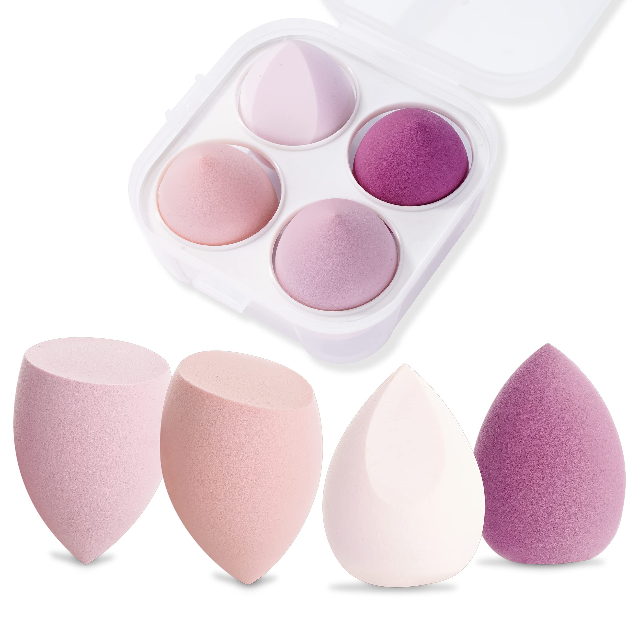 4 Pieces Makeup Sponge Washable Makeup Sponge Super Soft Makeup Tool Suitable for Liquid Foundation Cream (Pink Set)