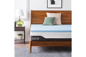 Lucid 2 Inch Mattress Topper Queen - Gel Infused Memory Foam – Memory Foam Mattress Topper Queen – Ventilated Design – CertiPur Certified