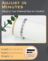 Jeracol Magnetic Bracelet Women Titanium Steel Fish Tail Silver Adjustable 22cm view 4
