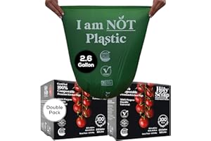 HOLY SCRAP! Small Compostable Trash Bags - 2.6 Gallon, 200 Pack, 100% Plastic-Free Decomposing Kitchen Food Waste Trash Can Bags & Liners, Thick Countertop Garbage, Bathroom & Bio Bin Bags