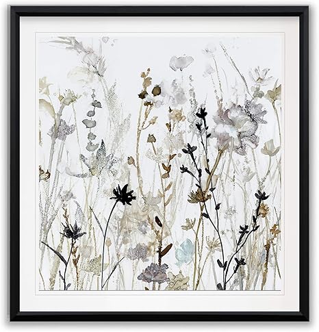 photo Framed Wildflower Wall Art wexford home wildflower mist i contemporary artwork flower art framed landscape painting giclee canvas prints wall decor 32x32 black