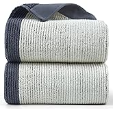 Cleanbear Bath Towels Set of 2, Silver-Gray, 520 GSM Luxury Shower Towels for Bathroom, Highly Absorbent 100% Cotton Terry Loops, 54 x 28 Inches with Individual Textured Lines