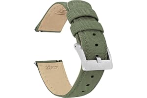 BARTON WATCH BANDS BARTON Sailcloth Quick Release Premium Nylon Weave Choice of Color and Width 18mm, 19mm, 20mm, 21mm, 22mm, 23mm, 24mm