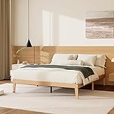 Tyndall Wood Bed Frame Queen Size, 12 Inch Solid Wooden Queen Platform Bed | Rubberwood Platform Bed Frame with Wooden Slats, Underbed Space for Storage, No Box Spring Needed, Noise Free, Easy Assembly