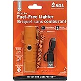 SOL Fire Lite Fuel-Free Rechargeable Plasma Lighter | Dual-Arc Lighter Has a 100 Lumen LED Light, USB Recharging for Up to 45 Uses &amp; Works in Any Wind, Rain or Altitude