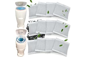 NewKe 12 Pack Diaper Pail Deodorizer Refill, Activated Charcoal Filters for Diaper Genie Complete and Expressions Pail, Odor Eliminator, Activated Carbon Filter Refill, Keep Nursery Fresh