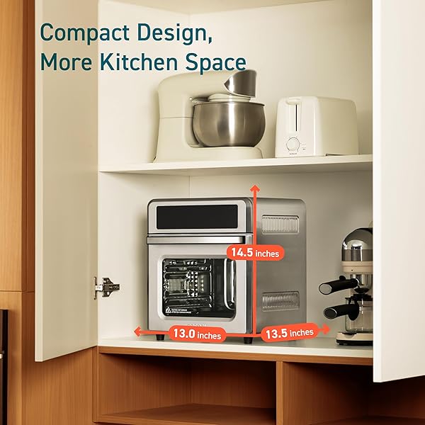 COSORI 11-IN-1 AIR FRYER OVEN, 13QT SMALL FOOTPRINT AIRFRYER COMBO WITH ROTISSERIE, TOAST, BAKE, ROAST, REHEAT FUNCTIONS AND MORE, RECIPE BOOK & 6 ACCESSORIES INCLUDED, PERFECT FOR SMALL COUNTERTOP