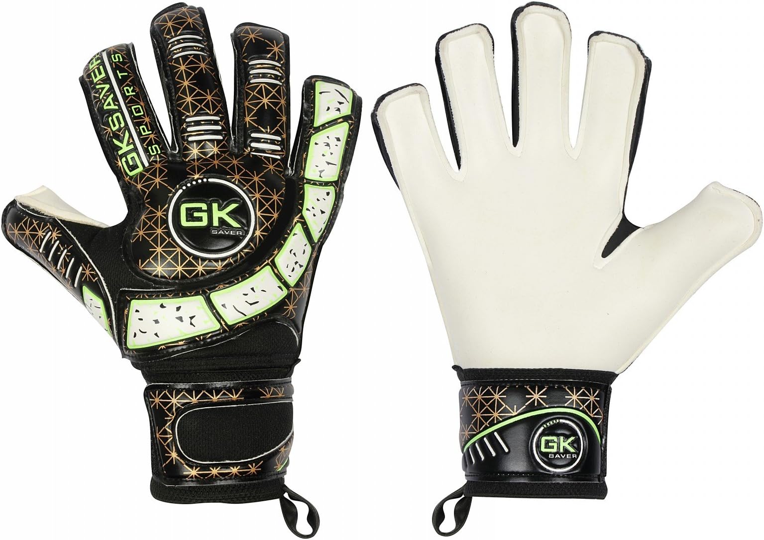 GK SaverFootball Goalkeeper Gloves – Kids & Youth Soccer Goalie Gloves with Anti-Slip Latex Palm & Removable Finger Save Protection Sizes 6-11