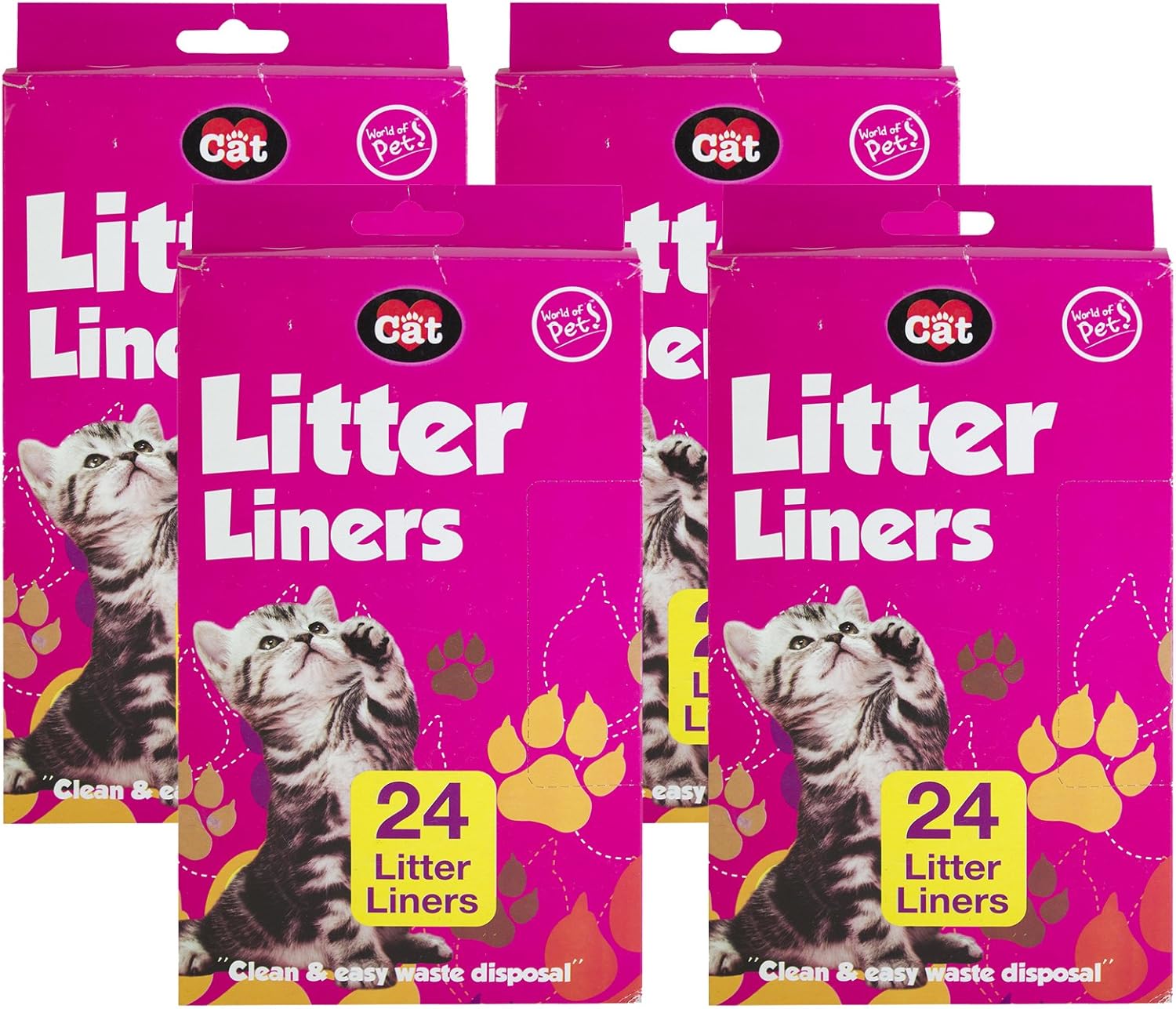 Litter tray liners bags cat kitten easy clean waste disposal pack of 96