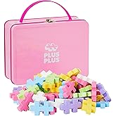 Plus Plus - Big Pink Metal Case - 70 Pieces - Creative Building and Construction Set - Mix of Pastel Colors in a Box - Kids 1
