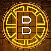 Ice Hockey Neon Sign,Boston Sports Hockey Team,Boston LED Sign,Sport Neon Lights,Hockey Light,Hockey Club Decor,Hockey Gifts for Boys,Boston Hockey Fans,Size 14.6 * 14.6 inches(XD100)