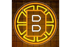 FTMGGDG Ice Hockey Neon Sign,Boston Sports Hockey Team,Boston LED Sign,Sport Neon Lights,Hockey Light,Hockey Club Decor,Hockey Gifts for Boys,Boston Hockey Fans,Size 14.6 * 14.6 inches(XD100)