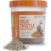 BareOrganics Milk Thistle Seed Powder, 8 oz &ndash; Silymarin &amp; Antioxidants | USDA Certified Organic, Non-GMO milk thistle seed powder for teas, smoothies, and wellness rituals, vegan and gluten free