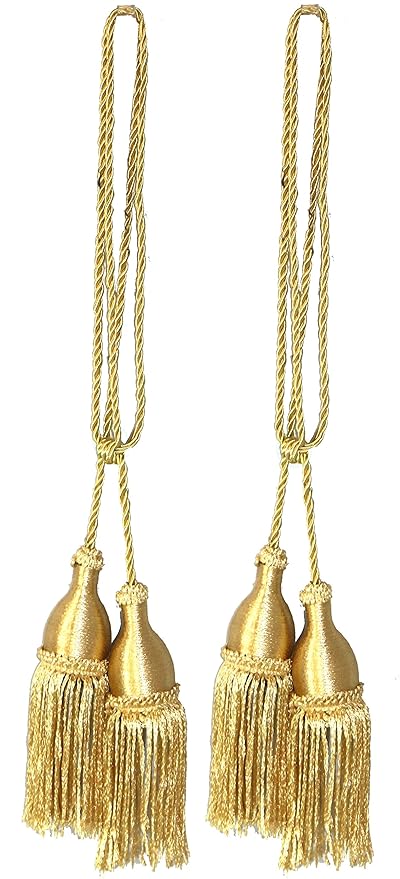 Buy Vintiquewise Qi003212 Pair Of Gold Curtain Tassel Tie Backs By