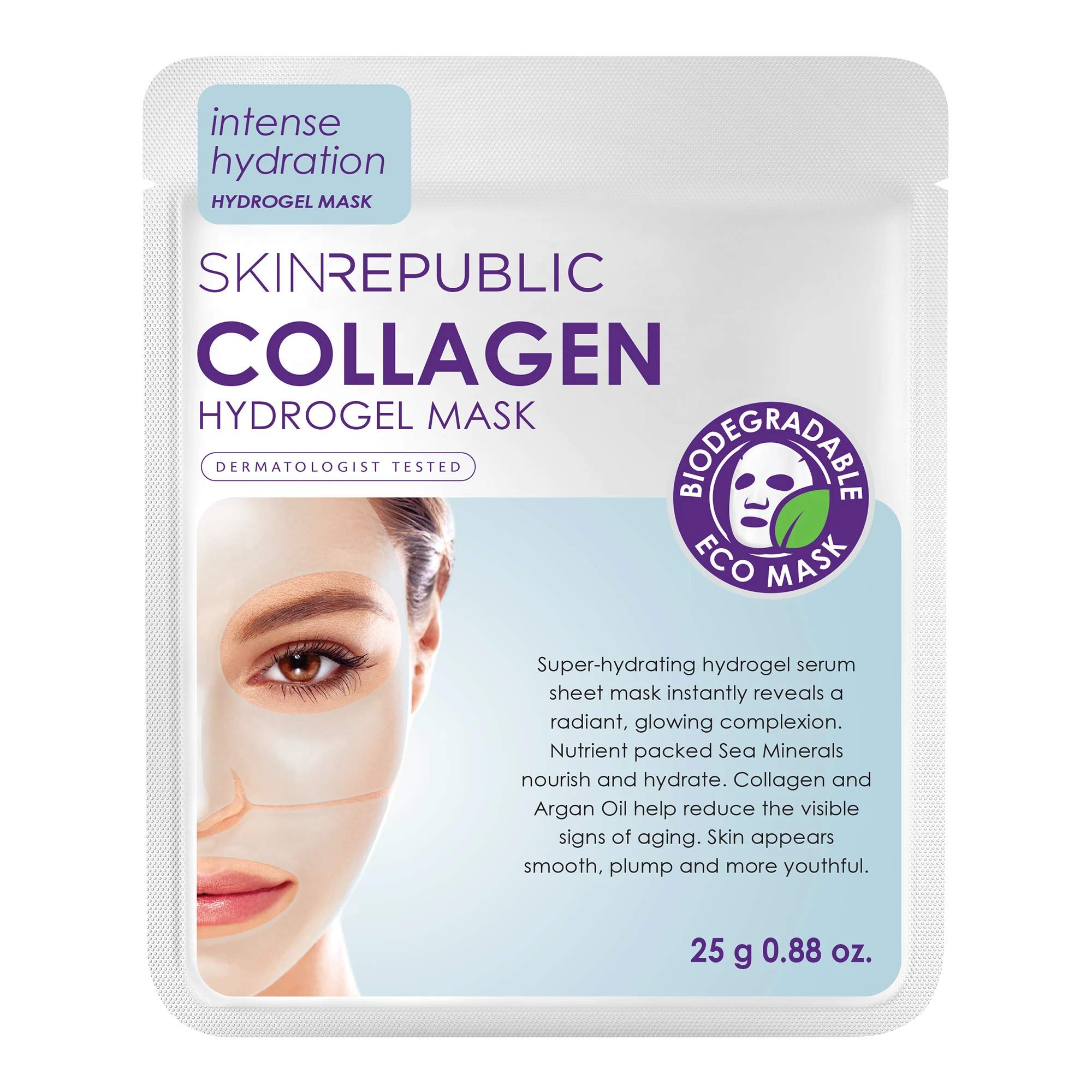 Skin Republic Collagen Infused Hydrogel Face Mask | Biodegradable | Reduces Signs of Aging | Provides Intense Hydration | For a Radiant, Younger-looking Skin | Made in Korea (Pack of 1) — image 1
