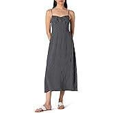 The Drop Womens Linea Spaghetti Strap Maxi Dress with Front Slit