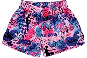 iscream + Corey Paige Designs Big Girls Fun Print Silky Soft Plush Shorts - Live Brightly Collection