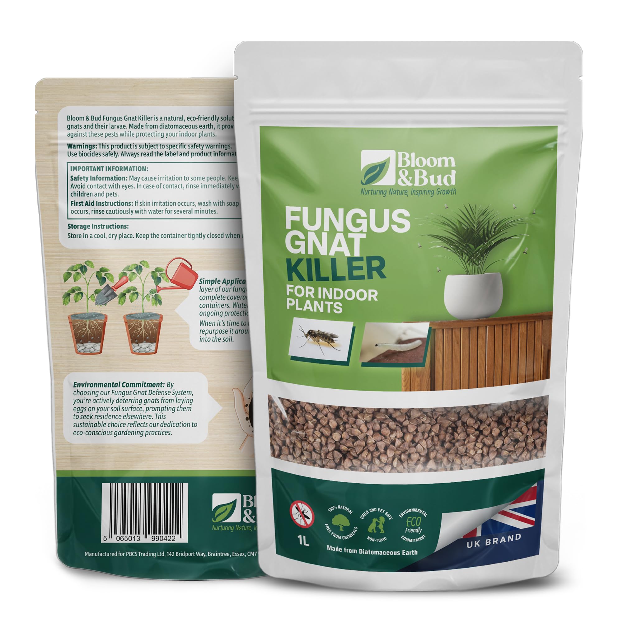 Bloom & Bud Fungus Gnat Killer for Indoor Plants (1 Litre): Ultimate Indoor Plant Protector for No Gnat Pot Topping with Gravel Mulch Systemic Granules|Plant Gravel for Gravel for Indoor Pot Anti Gnat
