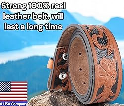 F&L CLASSIC Western Belt without buckle for men