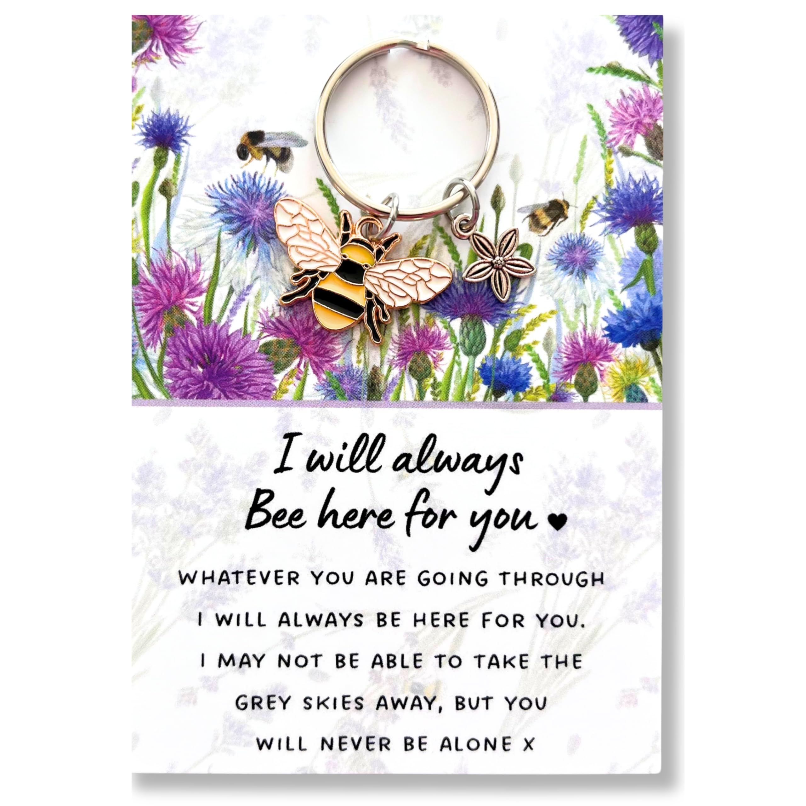 Here For You Bee Keyring Thinking Of You Sympathy Support Gift