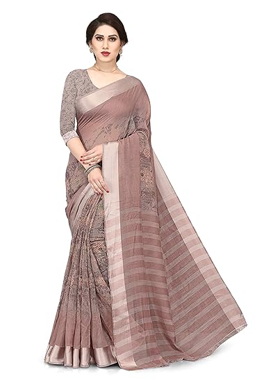 Printed Cotton Saree For Women With Blouse Piece