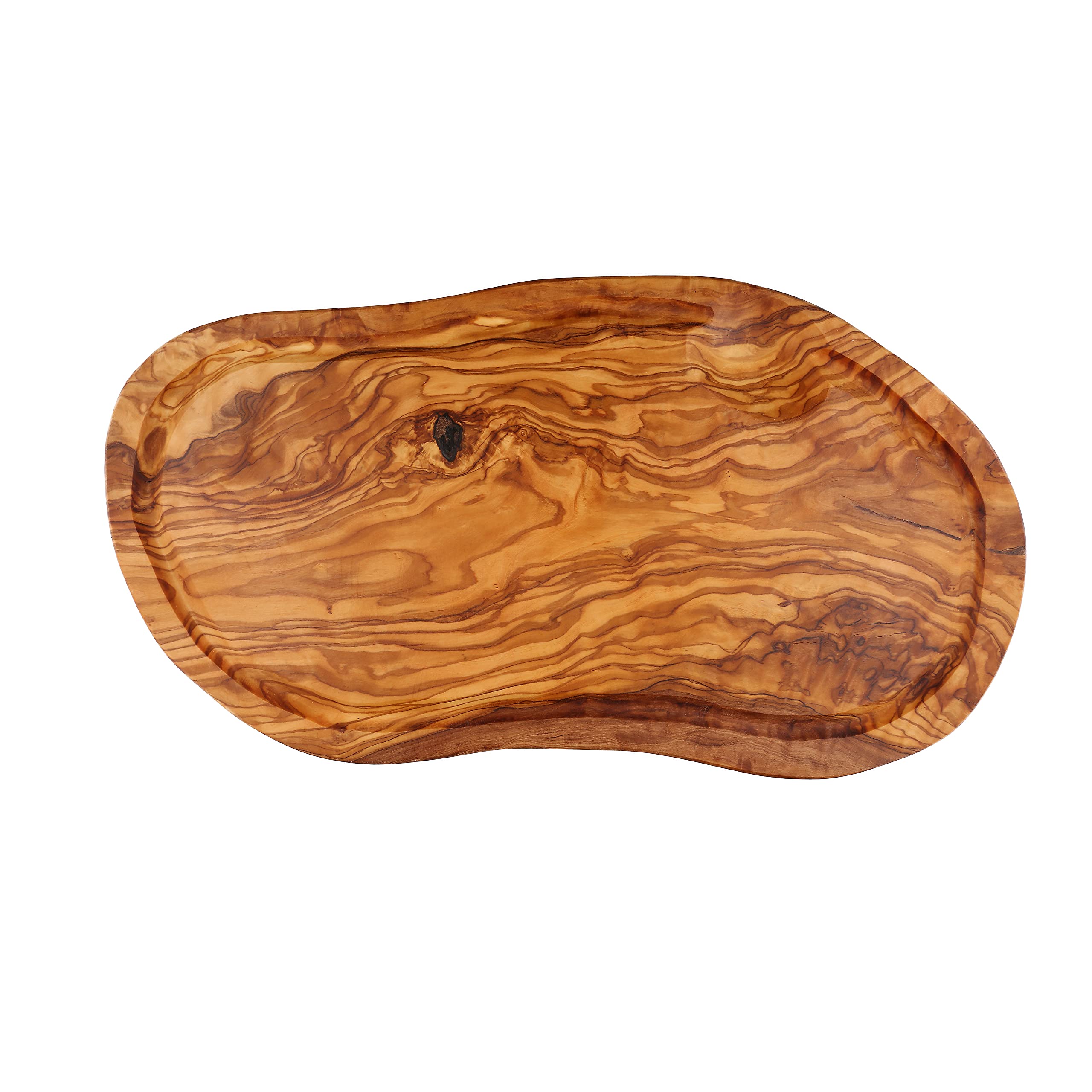 Cleminson 45 x 22 cm Olive Wood Carving, Chopping and Serving Board with Juice Groove – Large