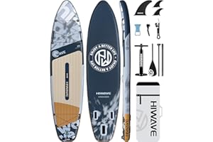 HIWAVE Extra Wide 35” Stand Up Paddleboard for Lake, Ocean and Yoga Touring, 11'6" * 35" *6", Enhanced Balance Stable All Aro