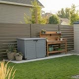Duramax Cedargrain StoreAway 1200L Plastic Garden Storage Shed Grey view 5