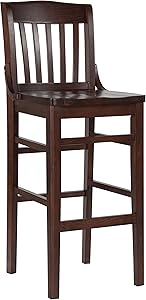 Flash Furniture HERCULES Series School House Back Walnut Wood Restaurant Barstool