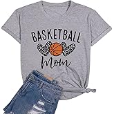 Women Basketball Mom Shirts Game Day Basketball Sports Lovers T-Shirt Casual Short Sleeve Tops Tee
