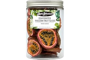 Drink Botanicals Ireland | Dehydrated Dried Passion Fruit Slices | 20+ Slices Approx | 100% Natural | Passion Fruit For Garnishing Cocktails Mocktails, Cakes | 40 Grams | 1.41 oz | PET Recyclable Jar