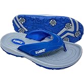 ZORIZ Golf Sandals for Men and Women - Thong Flip Flops, Deeper Heel Design | Removable soft spikes grip every lie on the course - Neoprene padded toe posts and higher sidewalls anchor your feet in place