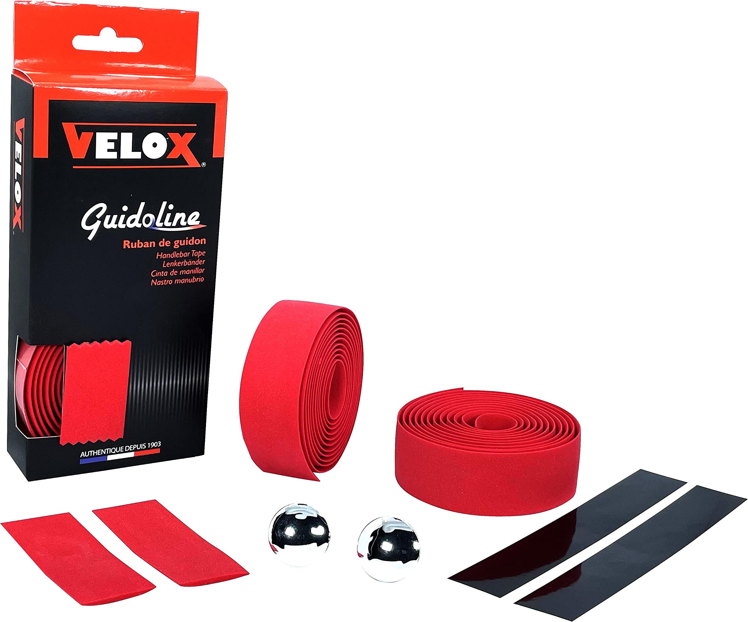 Velox Guidoline Maxi Cork Handlebar Tape, Red — image 1