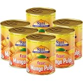 Rani Mango Pulp Puree (Makes Mango Lassi Shakes) Kesar Sweetened 30oz (1.875lbs) 850g Pack of 6 ~ Kosher | All Natural | NON-GMO | Vegan | No colors | Gluten Friendly | Indian Origin