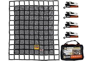 GLADIATOR CARGO NETS - Heavy Duty Cargo Net - Truck Accessory - Cargo Carrier -Truck Organizer - Medium-Trailer-Pickup-Boat-Jeep-SUV-Camping-(WLL): 1,500 lbs (MGN-100) 6.75' x 8' ft.