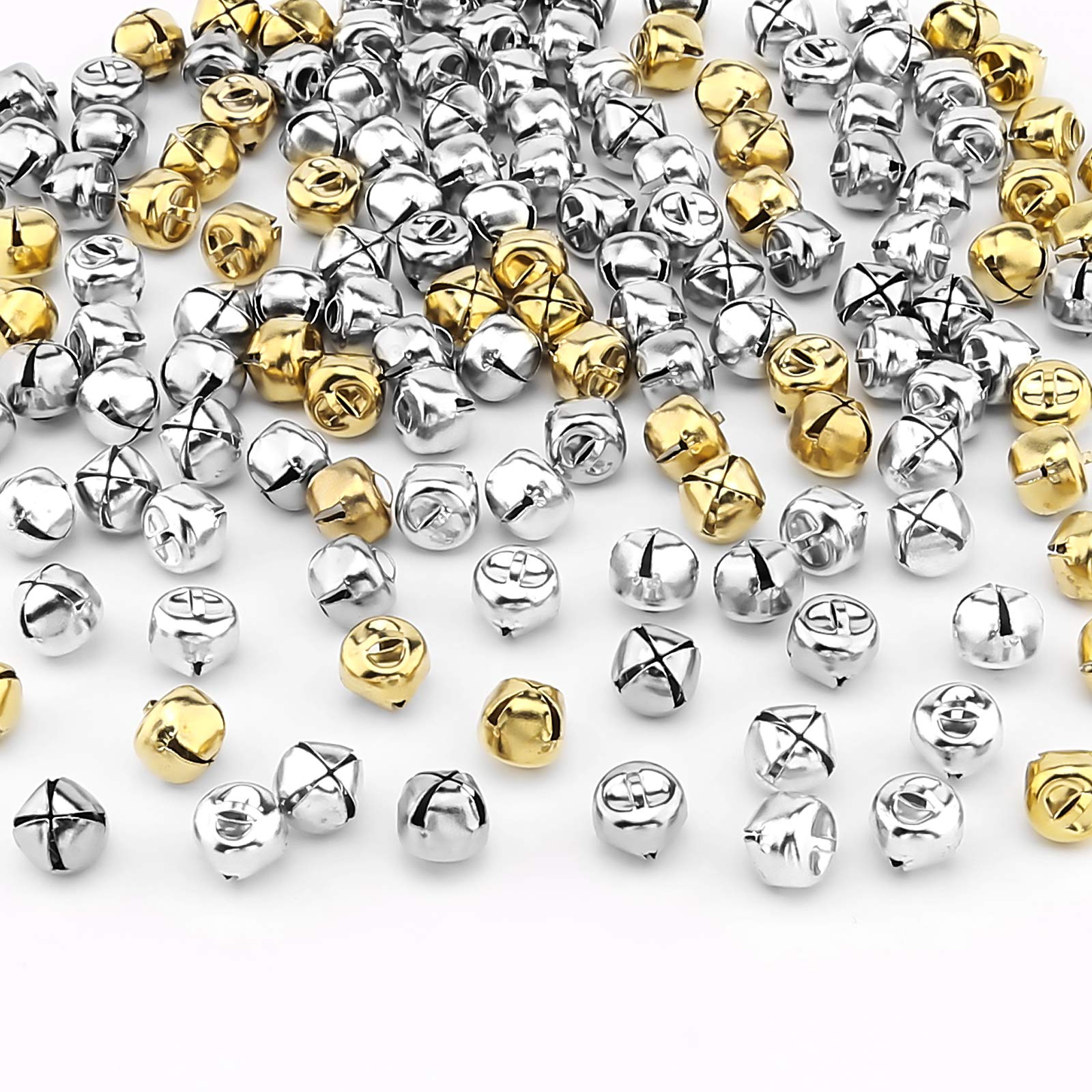 SAVITA 200 Pcs Craft Small Metal Jingle Bells for Christmas, DIY, Garland, Jewellery Making, Holiday Home and Decoration