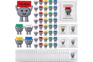 Gejoy 150 Pcs You Rock Gifts Set Include 50 Mini Rubber Rock 50 Motivational Card 50 Package Bag Positive Inspirational Gifts for Being Awesome Employee Coworker Staff Teacher Team Friends