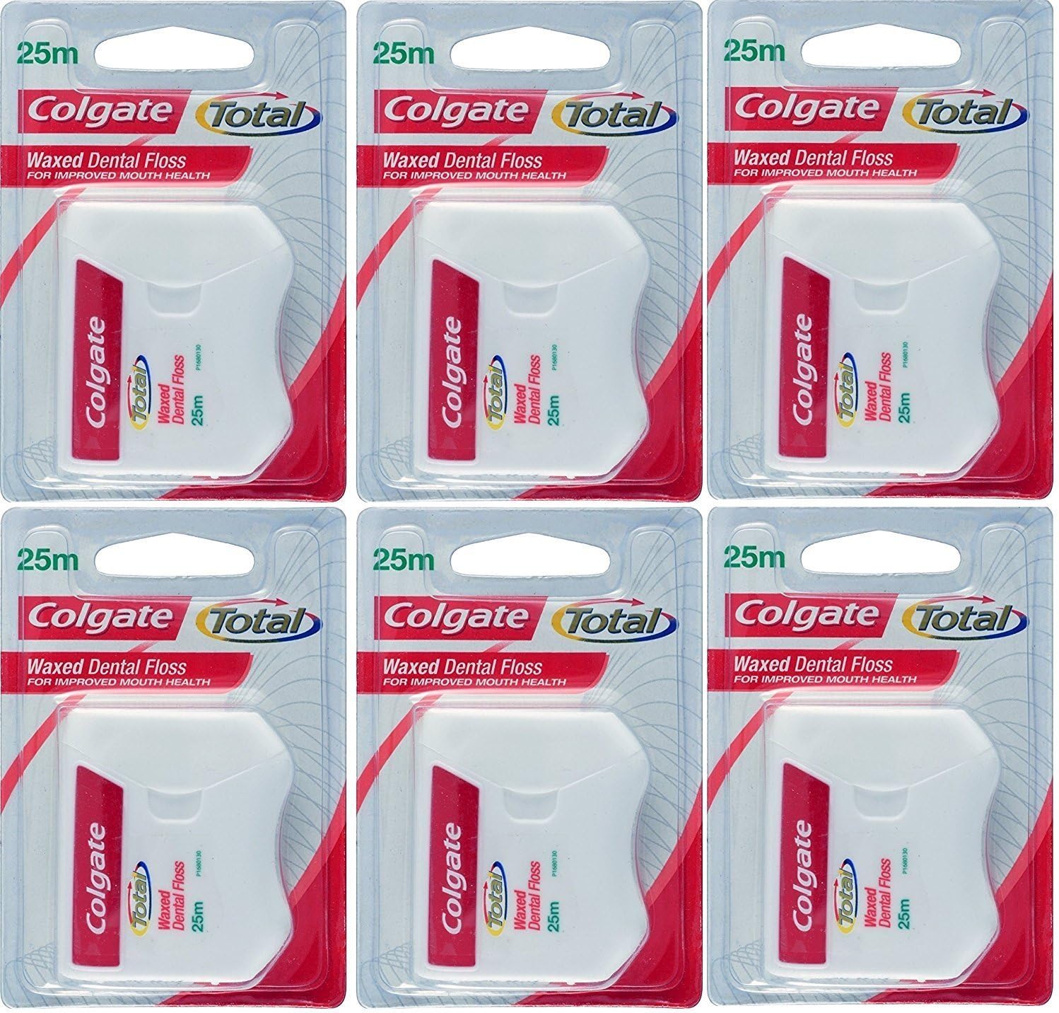 Colgate Total encerado hilo dental para mejorar la boca salud (25 m) – Pack de 6: Amazon.es: Amazon.es