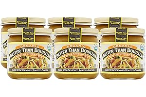 Better Than Bouillon Organic Roasted Chicken Base, Made with Seasoned Roasted Chicken, USDA Organic, Contains 38 Servings Per Jar 8 Ounce (Pack of 6)