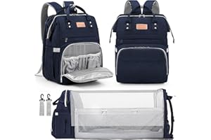 LexiRoman Diaper Bag Backpack, Multifunction Travel Back Pack Maternity Baby Changing Bags, Large Capacity, Waterproof and Stylish NavyBlue