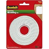 Scotch Brand 112L Permanent Mounting Tape, 1 in x 125 in, White (packaging may vary)
