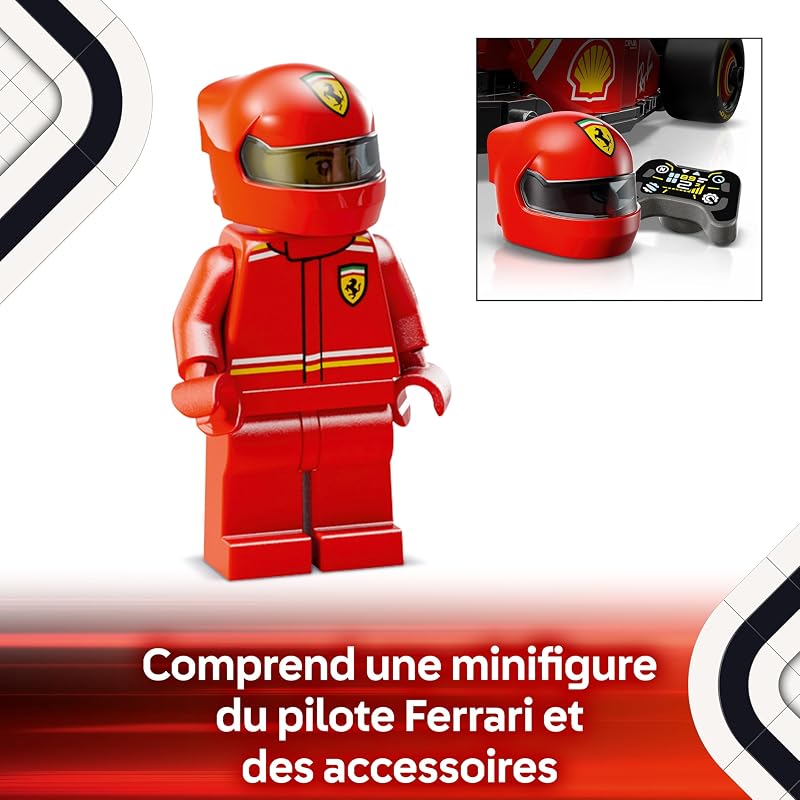 Speed Champions Voiture F1 Ferrari SF-24 - Jeu de Construction avec Véhicule de Course - Inclut Minifigurine Collector de Pilote de Formule 1 - Idée Cadeau pour Garçon ou Fille 77242