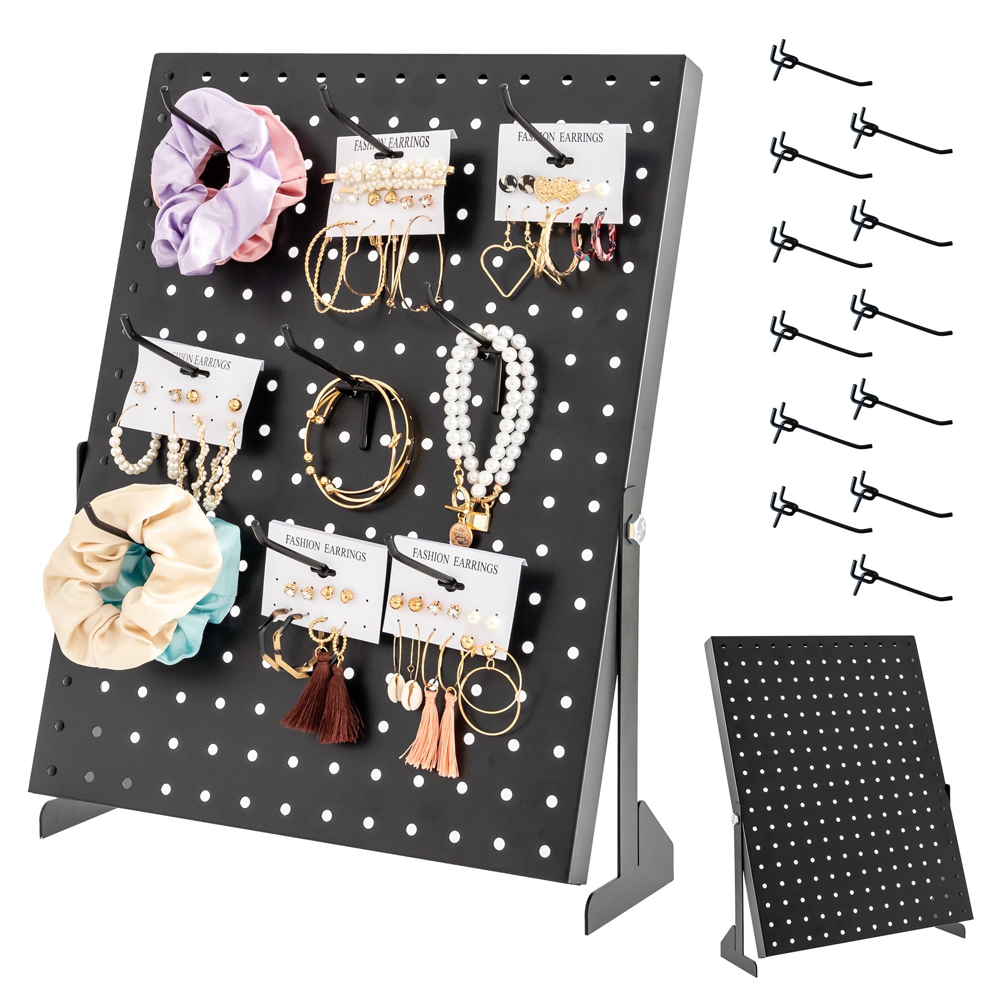 ODOXIA Pegboard | Peg Board Stand for Vendors | Peg Board Organiser | Black Hooks for Your Home, Store, Office | Display Boards Free Standing