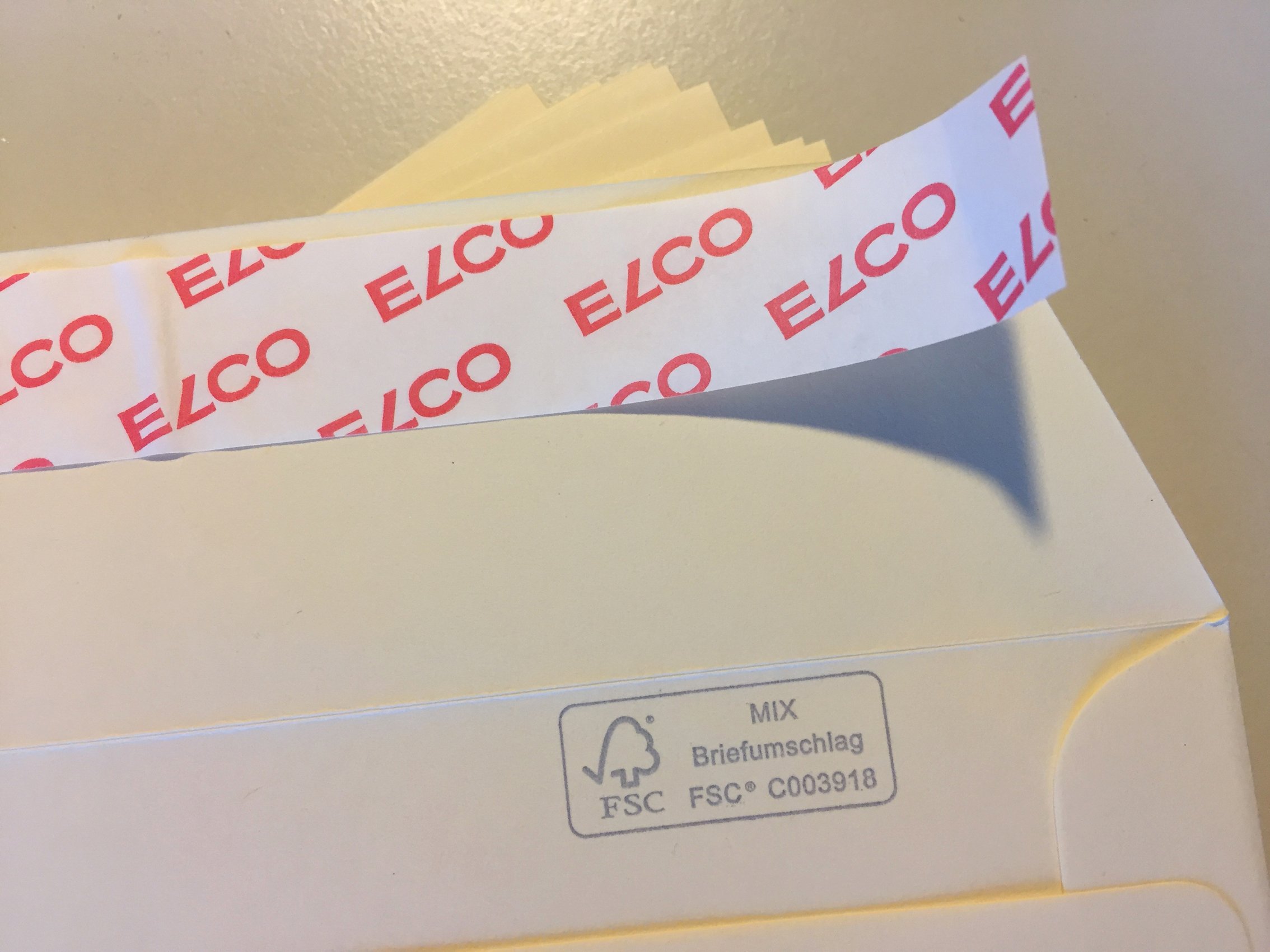 100 Envelopes C6, Chamois, Cream White, by ELCO - 162 x 114 mm with Adhesive Strip, 100 g/m²