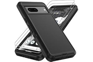 Pilaru for Google Pixel 7 Case : 3 in 1 Design & 14FT Military Grade Drop Protection Phone Case with 2Pc HD Screen Protector,Shockproof/Dustproof/Drop Proof Protective Case for Pixel 7-Black